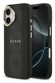 Guess 4G Stripe iPhone 17 Hoesje MagSafe Back Cover Zwart