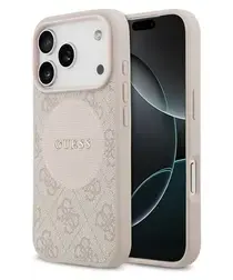 Guess 4G Circle Classic Logo iPhone 17 Pro Hoesje MagSafe Roze afbeelding