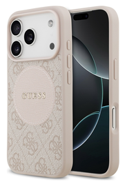 Guess 4G Circle Classic Logo iPhone 17 Pro Hoesje MagSafe Roze