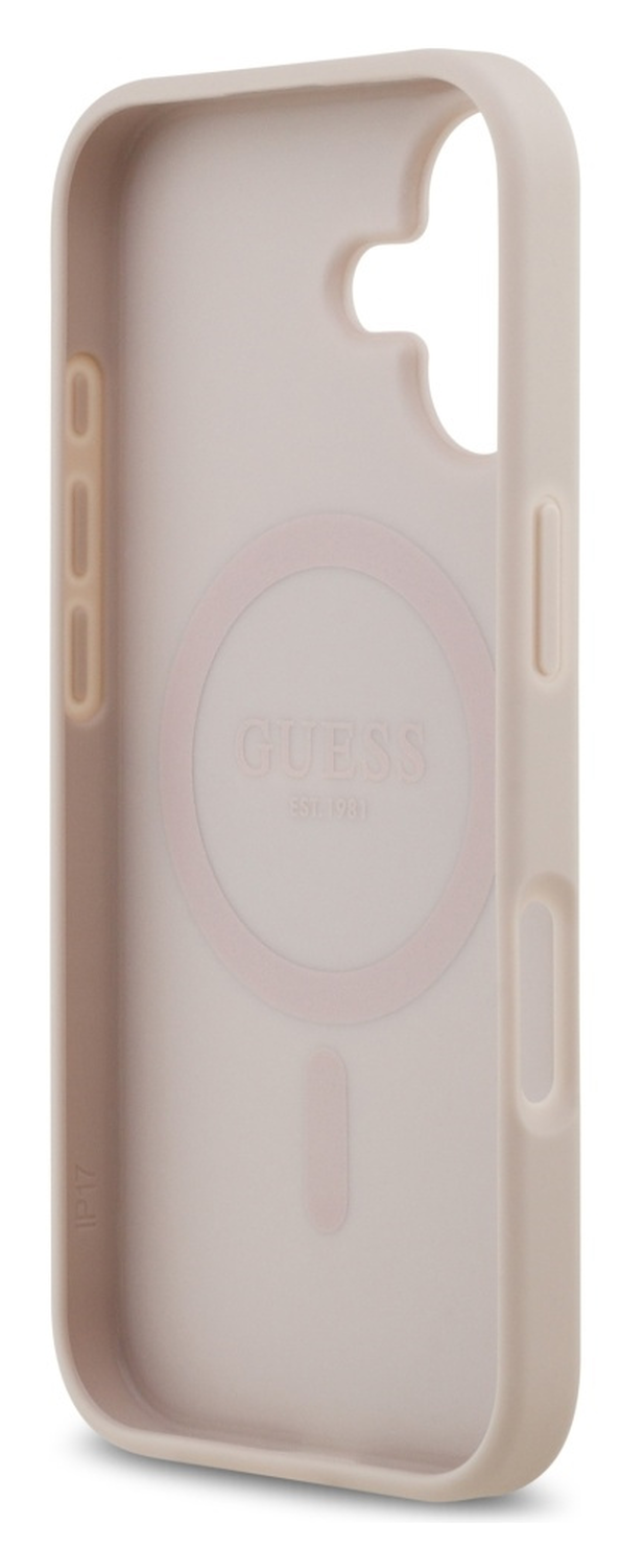 Guess 4G Circle Classic Logo iPhone 17 Hoesje MagSafe Roze afbeelding 4