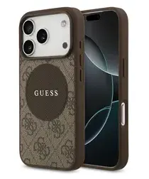 Guess 4G Circle Classic Logo iPhone 17 Pro Max Hoesje MagSafe Bruin afbeelding