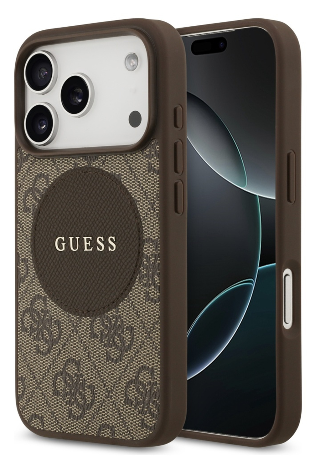 Guess 4G Circle Classic Logo iPhone 17 Pro Max Hoesje MagSafe Bruin afbeelding 1