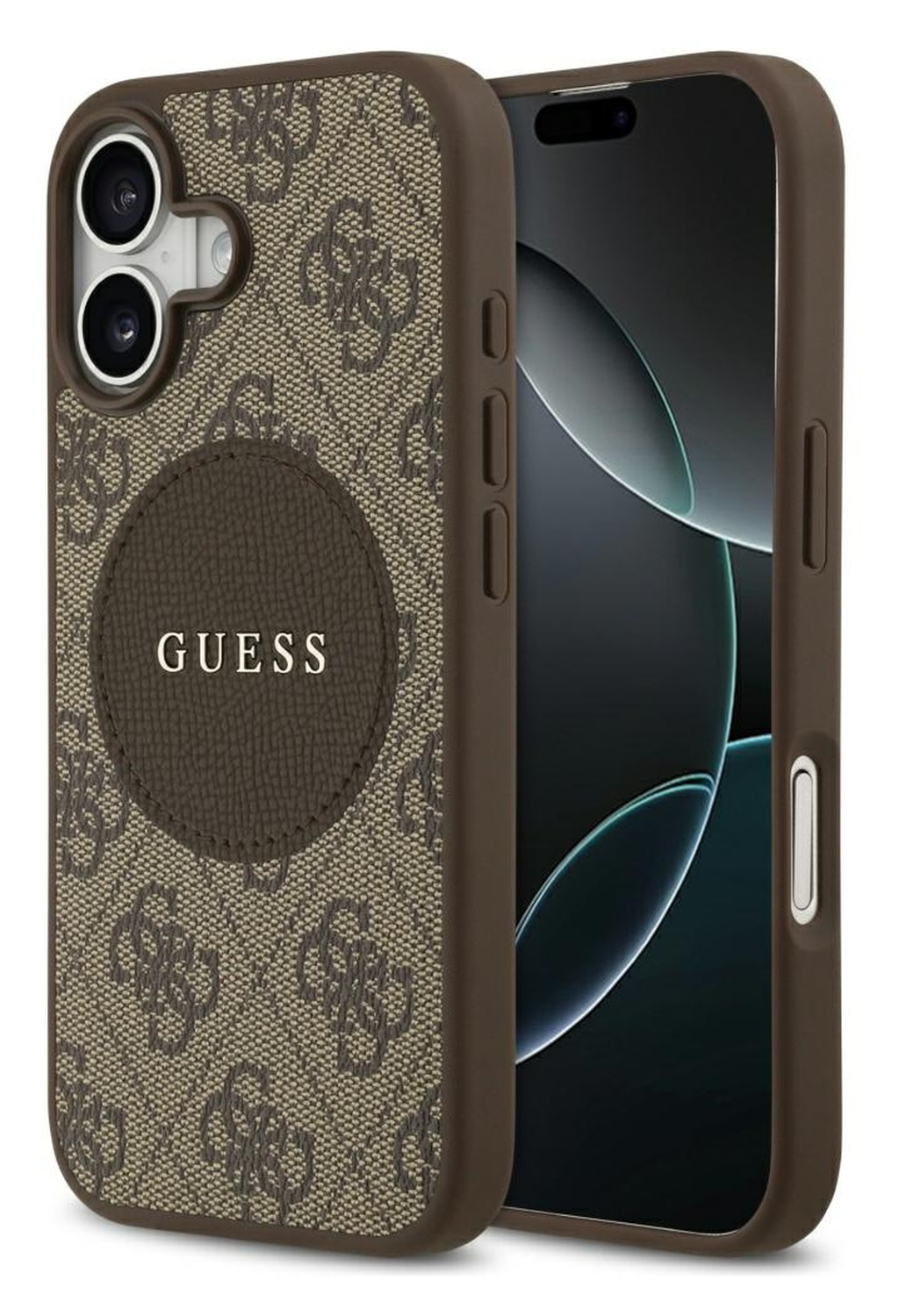 Guess 4G Circle Classic Logo iPhone 17 Hoesje MagSafe Bruin afbeelding 1