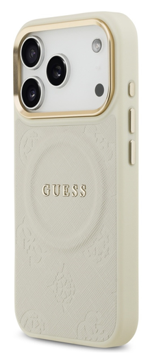 Guess Peony Hot Stamp iPhone 17 Pro Hoesje MagSafe Back Cover Beige afbeelding 6