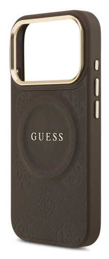 Guess Peony Hot Stamp iPhone 17 Pro Max Hoesje MagSafe Back Cover Bruin afbeelding 3