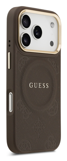 Guess Peony Hot Stamp iPhone 17 Pro Max Hoesje MagSafe Back Cover Bruin afbeelding 5