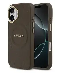 Guess Peony Hot Stamp iPhone 17 Hoesje MagSafe Back Cover Bruin afbeelding