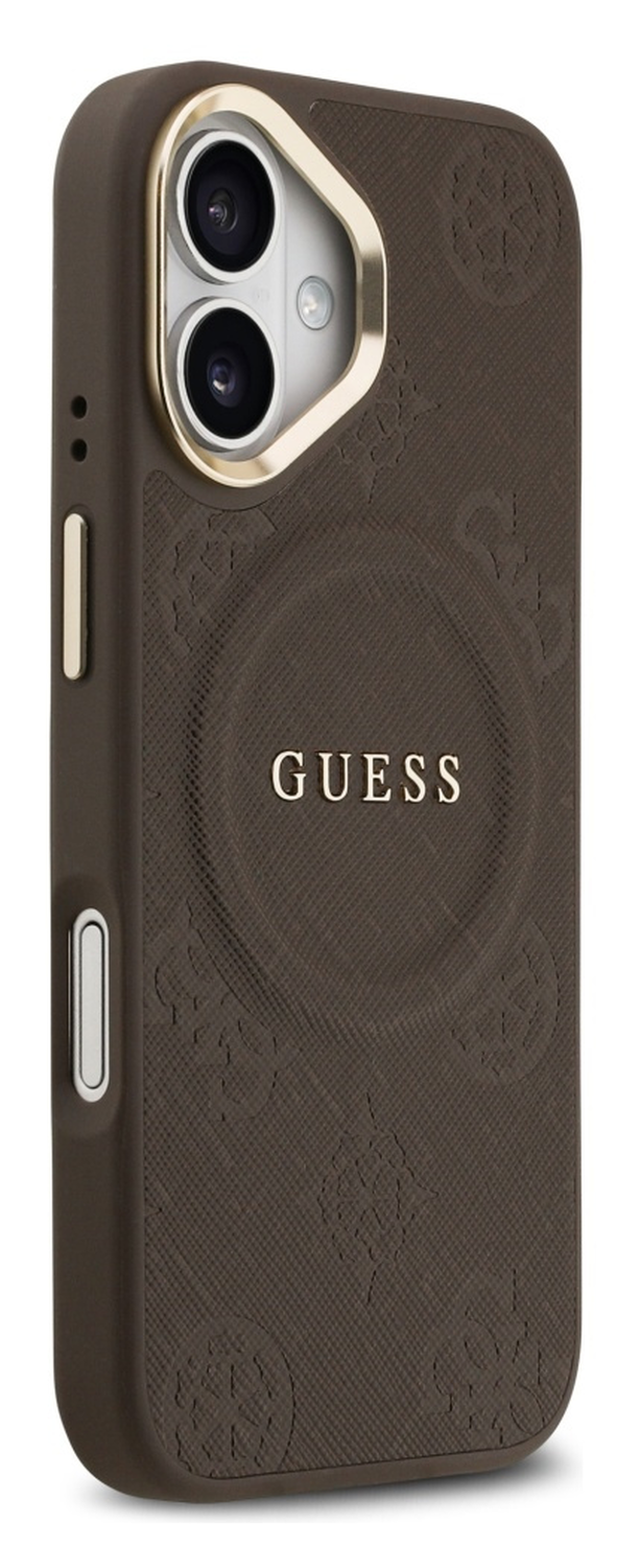 Guess Peony Hot Stamp iPhone 17 Hoesje MagSafe Back Cover Bruin afbeelding 5