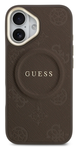 Guess Peony Hot Stamp iPhone 17 Hoesje MagSafe Back Cover Bruin afbeelding 2