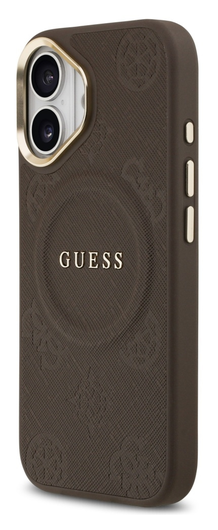 Guess Peony Hot Stamp iPhone 17 Hoesje MagSafe Back Cover Bruin afbeelding 6