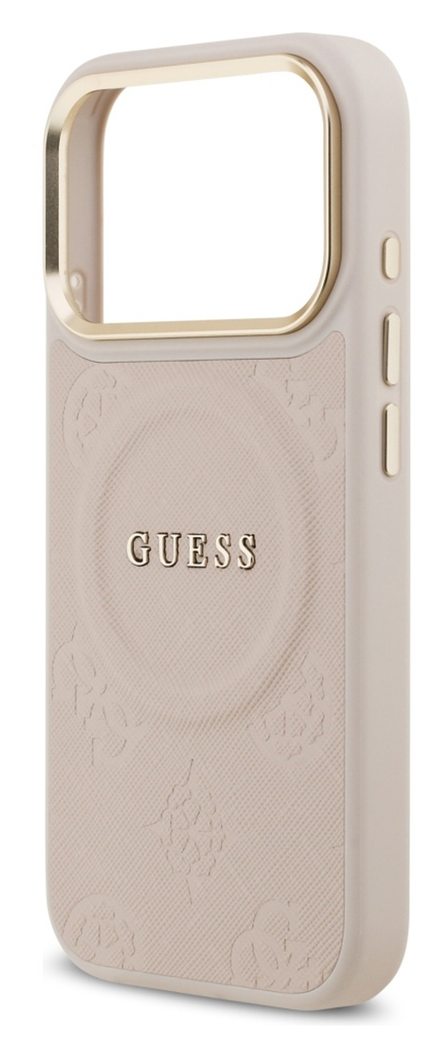 Guess Peony Hot Stamp iPhone 17 Pro Max Hoesje MagSafe Back Cover Roze afbeelding 3