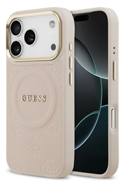 Guess Peony Hot Stamp iPhone 17 Pro Max Hoesje MagSafe Back Cover Roze