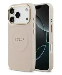 Guess Peony Hot Stamp iPhone 17 Pro Hoesje MagSafe Back Cover Roze afbeelding