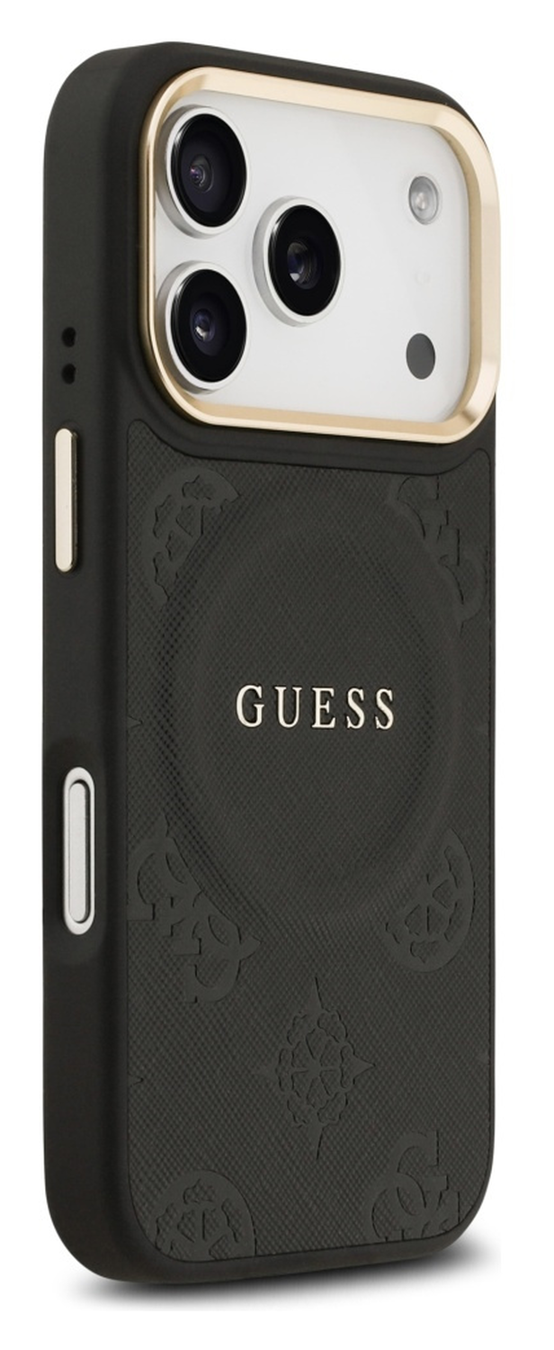 Guess Peony Hot Stamp iPhone 17 Pro Max Hoesje MagSafe Back Cover Zwart afbeelding 5