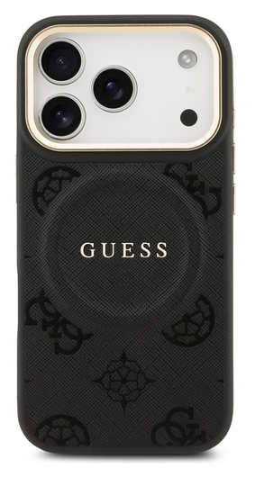 Guess Peony Hot Stamp iPhone 17 Pro Max Hoesje MagSafe Back Cover Zwart afbeelding 2