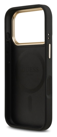Guess Peony Hot Stamp iPhone 17 Pro Max Hoesje MagSafe Back Cover Zwart afbeelding 4