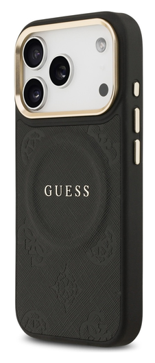 Guess Peony Hot Stamp iPhone 17 Pro Max Hoesje MagSafe Back Cover Zwart afbeelding 6