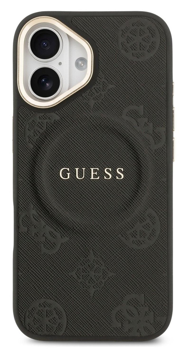 Guess Peony Hot Stamp iPhone 17 Hoesje MagSafe Back Cover Zwart afbeelding 2