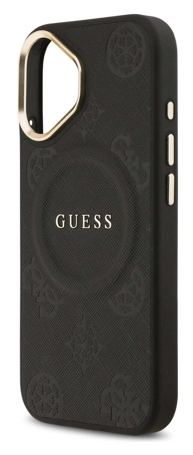 Guess Peony Hot Stamp iPhone 17 Hoesje MagSafe Back Cover Zwart afbeelding 3
