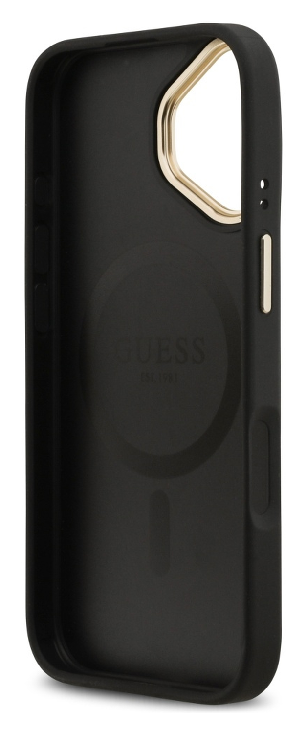 Guess Peony Hot Stamp iPhone 17 Hoesje MagSafe Back Cover Zwart afbeelding 4