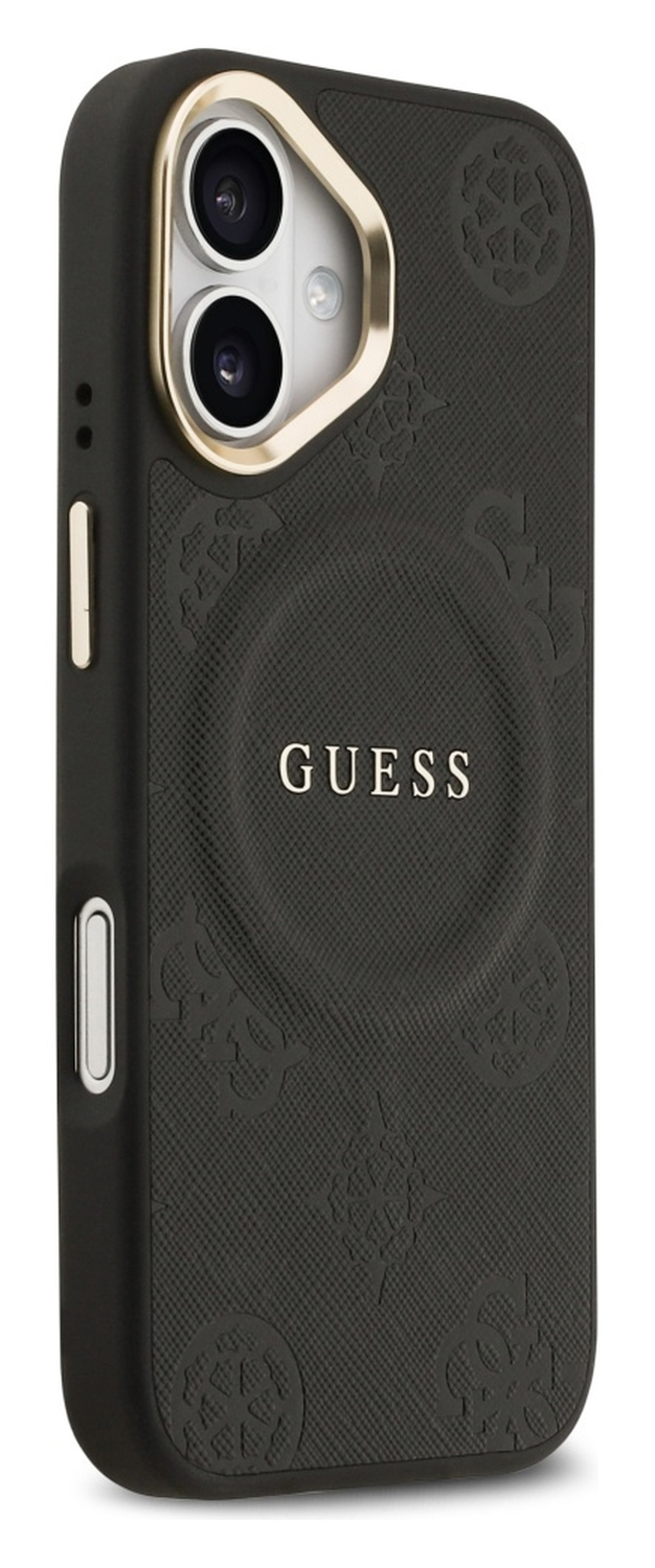 Guess Peony Hot Stamp iPhone 17 Hoesje MagSafe Back Cover Zwart afbeelding 5