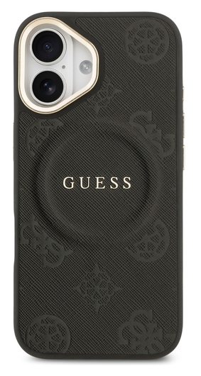 Guess Peony Hot Stamp iPhone 17 Hoesje MagSafe Back Cover Zwart afbeelding 2
