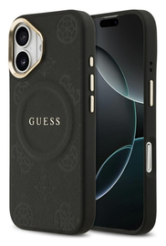 Guess Peony Hot Stamp iPhone 17 Hoesje MagSafe Back Cover Zwart afbeelding