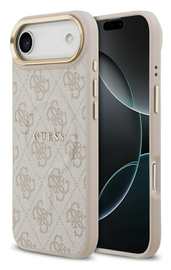 Guess 4G PU Classic Logo iPhone Air Hoesje MagSafe Back Cover Roze afbeelding