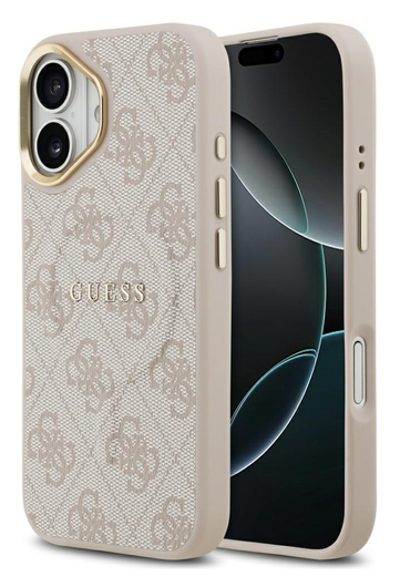 Guess 4G PU Classic Logo iPhone 17 Hoesje MagSafe Back Cover Roze afbeelding 1