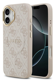 Guess 4G PU Classic Logo iPhone 17 Hoesje MagSafe Back Cover Roze