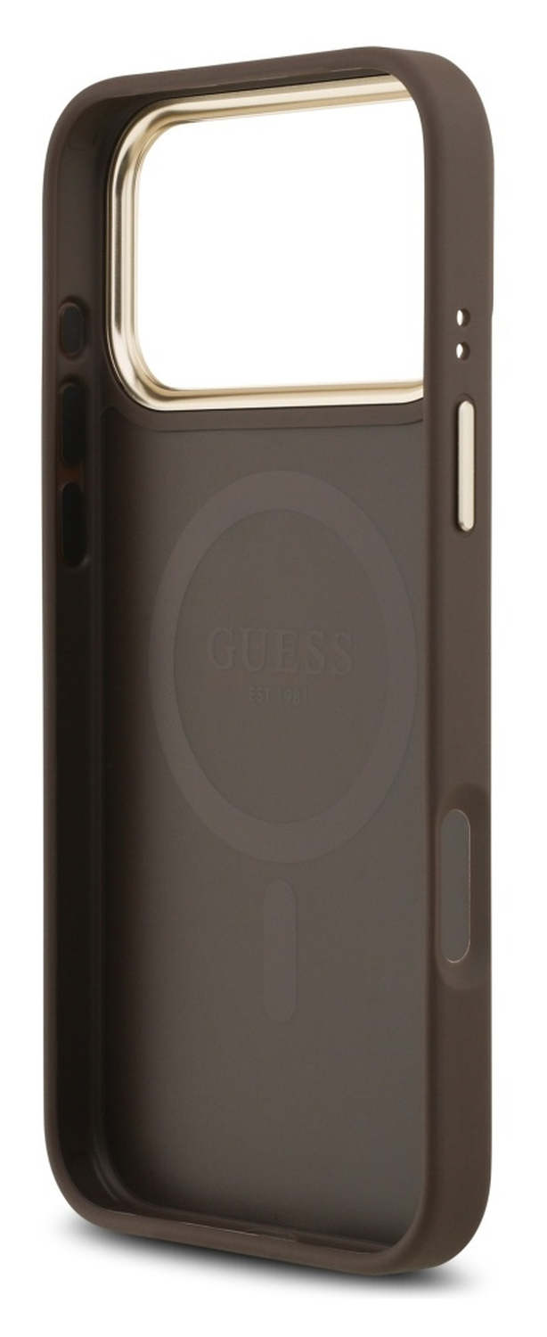 Guess 4G PU Classic Logo iPhone 17 Pro Max Hoesje MagSafe Bruin afbeelding 4