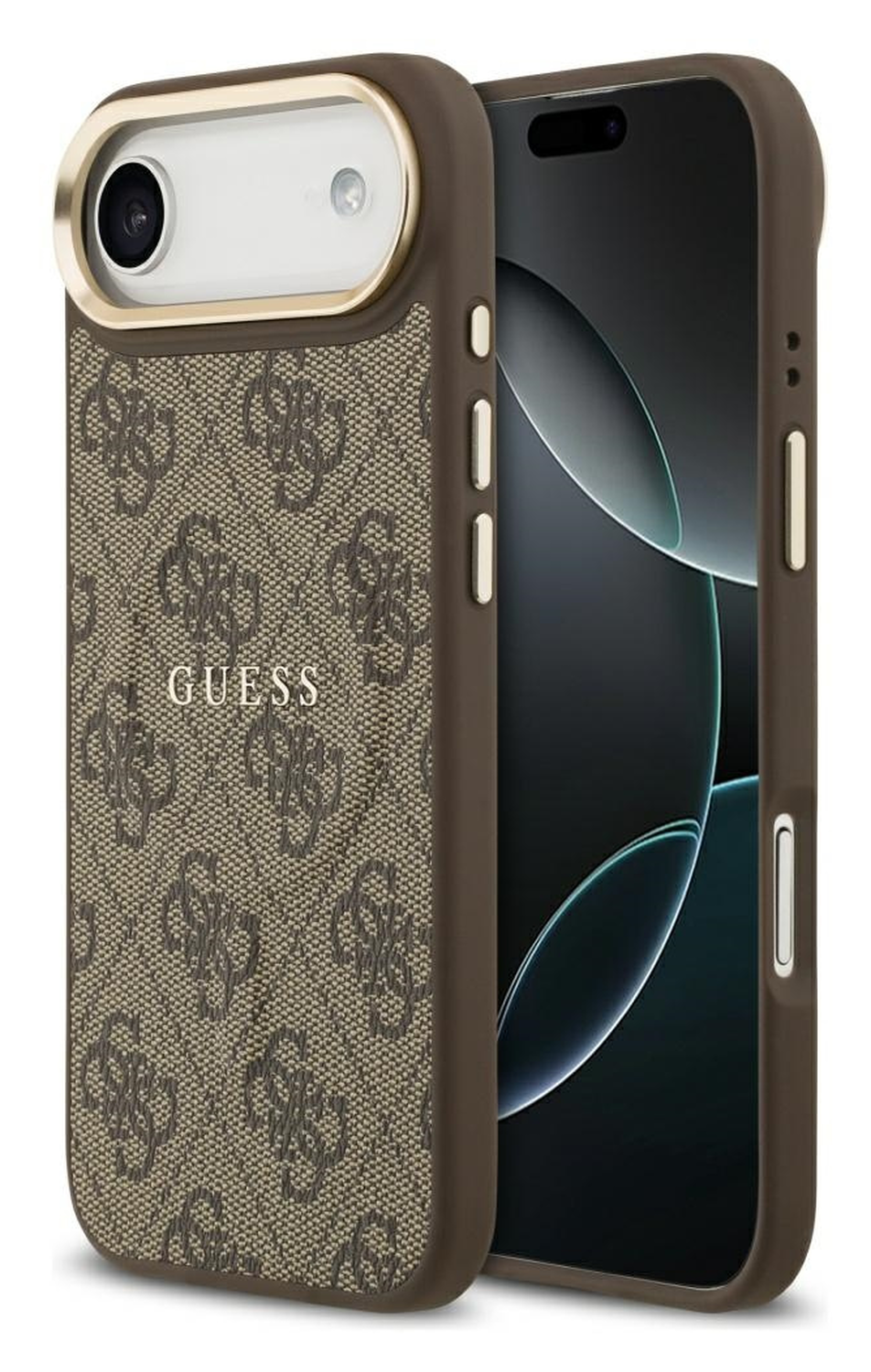 Guess 4G PU Classic Logo iPhone Air Hoesje MagSafe Back Cover Bruin afbeelding 1