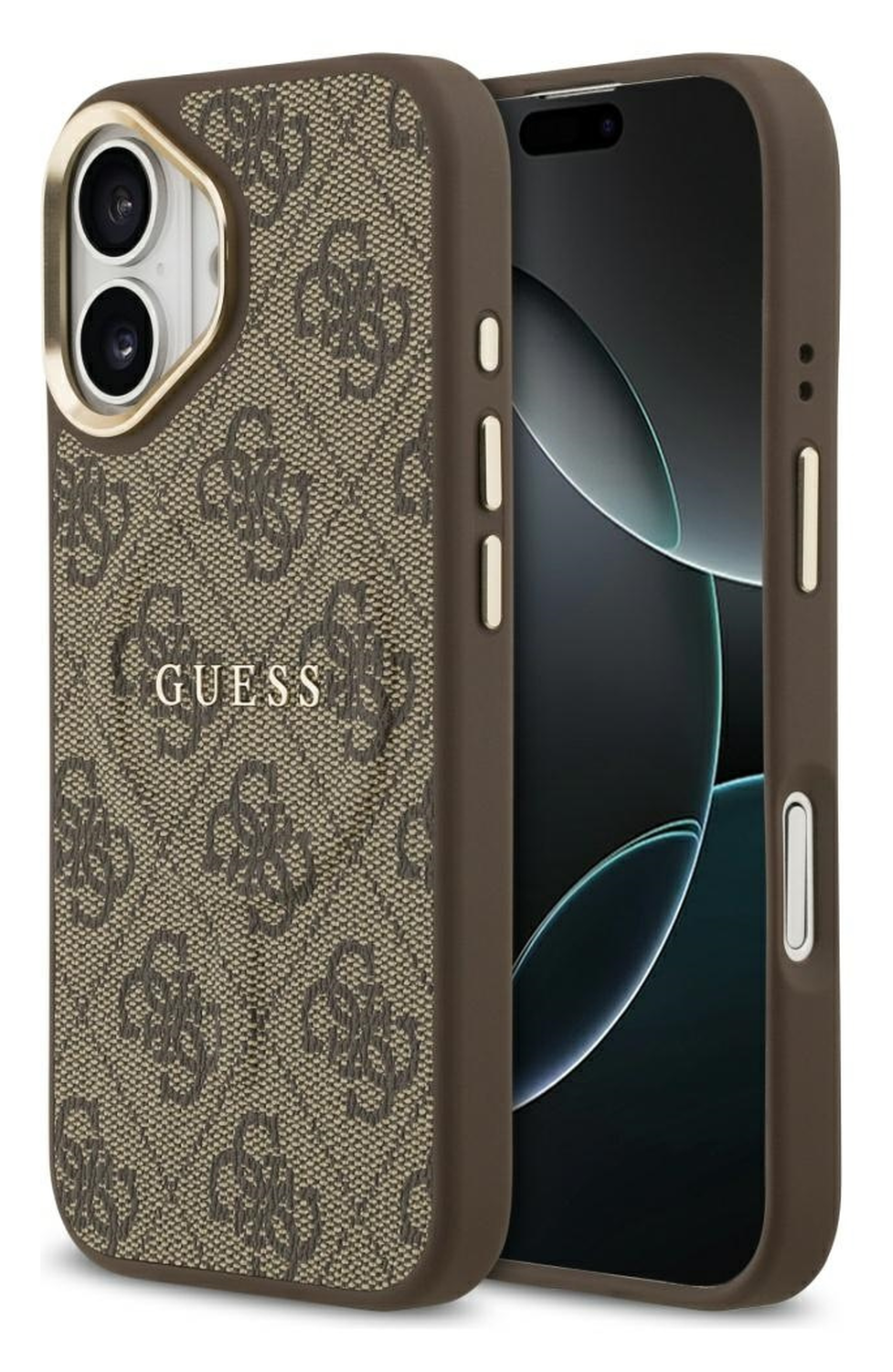 Guess 4G PU Classic Logo iPhone 17 Hoesje MagSafe Back Cover Bruin afbeelding 1