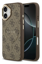 Guess 4G PU Classic Logo iPhone 17 Hoesje MagSafe Back Cover Bruin afbeelding