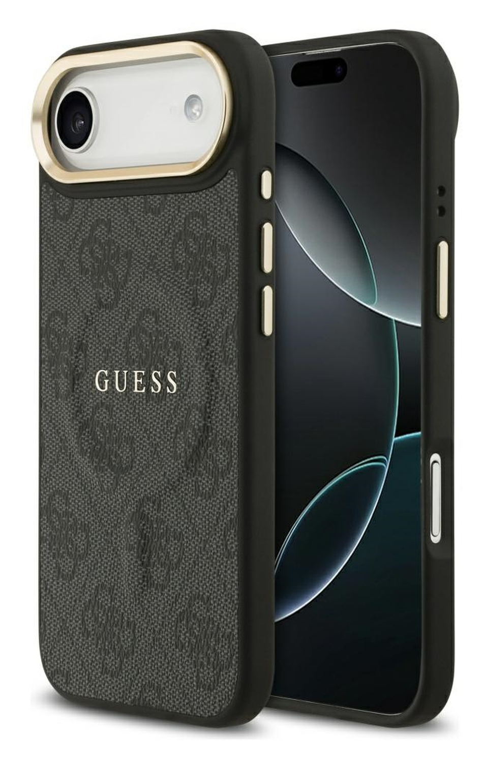 Guess 4G PU Classic Logo iPhone Air Hoesje MagSafe Back Cover Zwart afbeelding 1