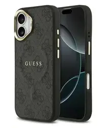 Guess 4G PU Classic Logo iPhone 17 Hoesje MagSafe Back Cover Zwart afbeelding