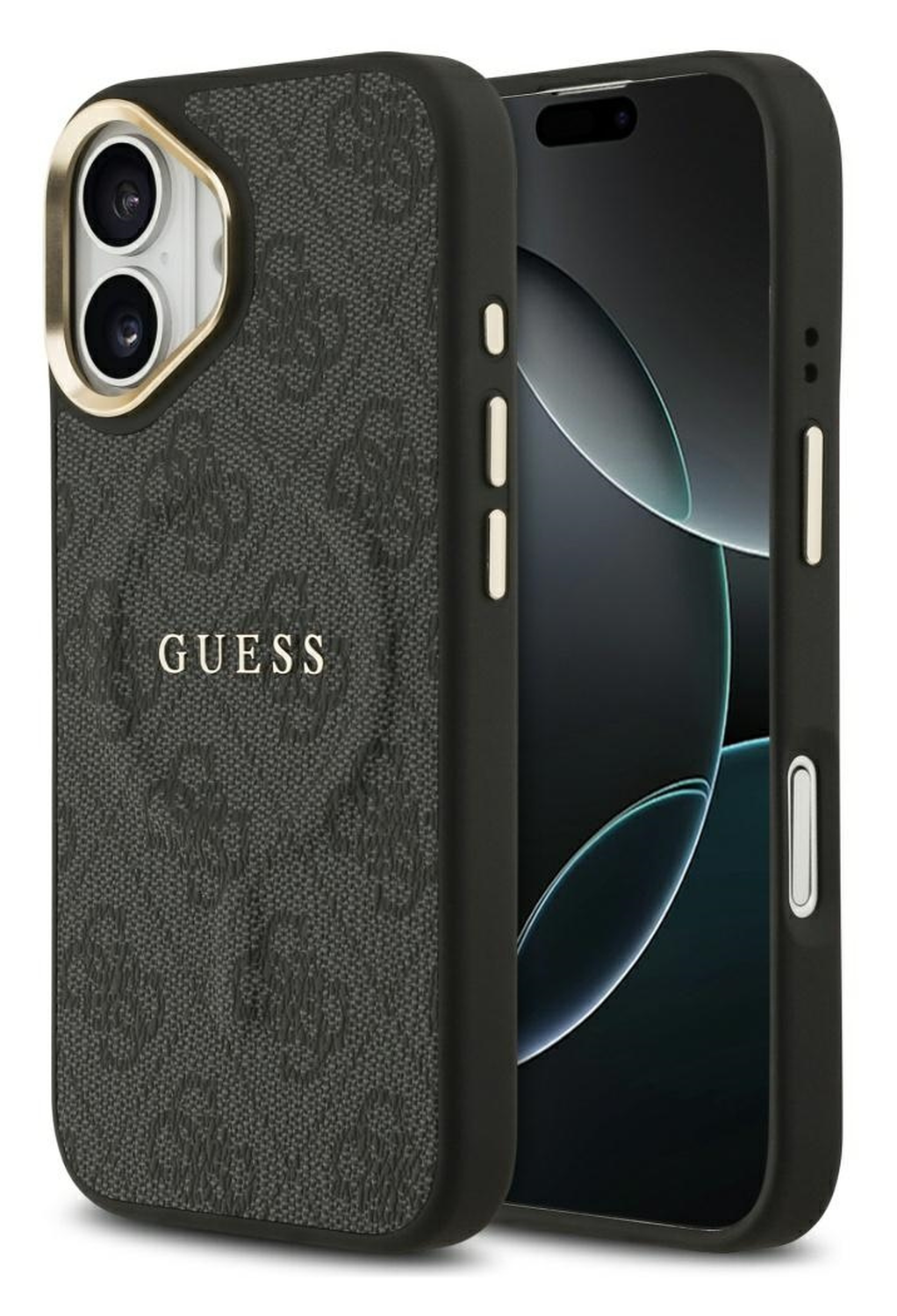 Guess 4G PU Classic Logo iPhone 17 Hoesje MagSafe Back Cover Zwart afbeelding 1