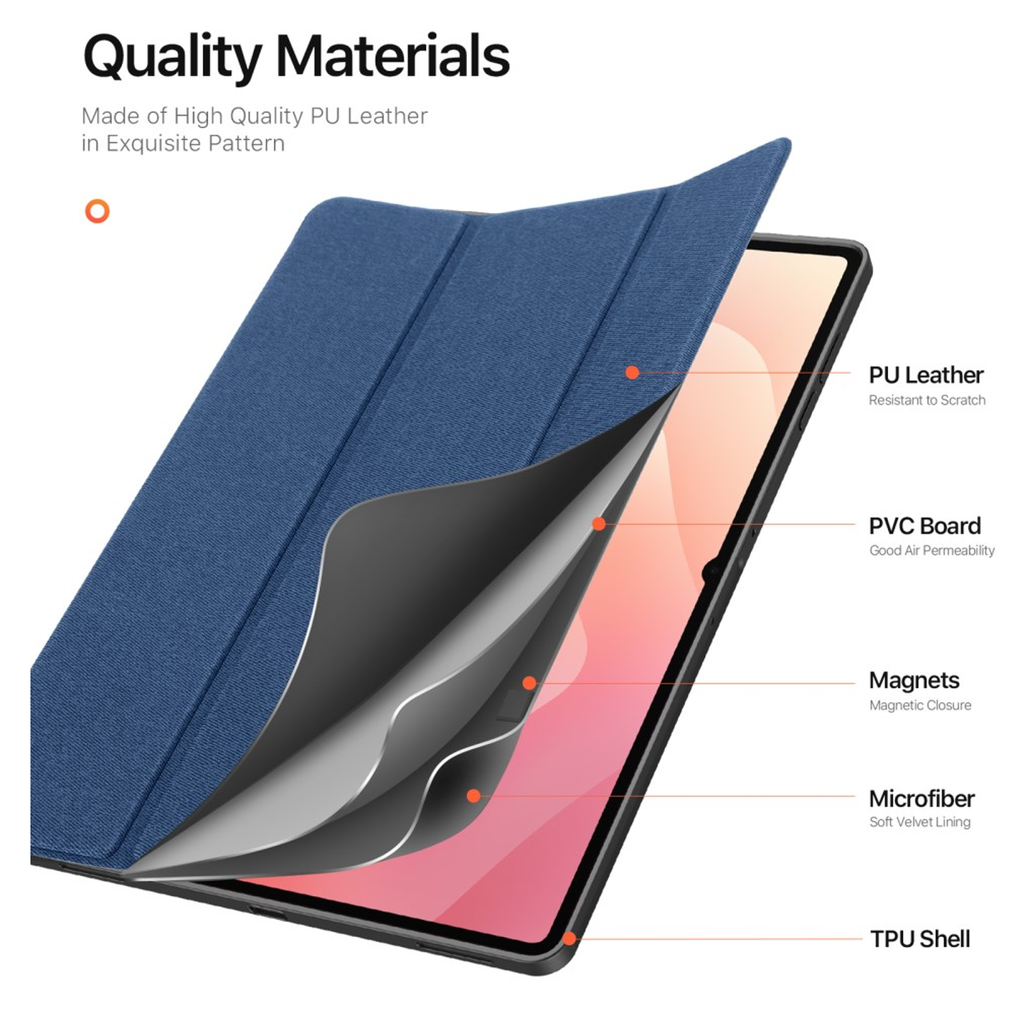 Dux Ducis Domo Samsung Galaxy Tab S11 Ultra Hoes Tri-Fold Book Case Blauw afbeelding 7