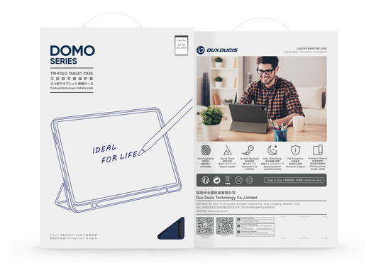 Dux Ducis Domo Samsung Galaxy Tab S11 Ultra Hoes Tri-Fold Book Case Blauw afbeelding 10