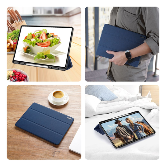 Dux Ducis Domo Samsung Galaxy Tab S11 Ultra Hoes Tri-Fold Book Case Blauw afbeelding 8