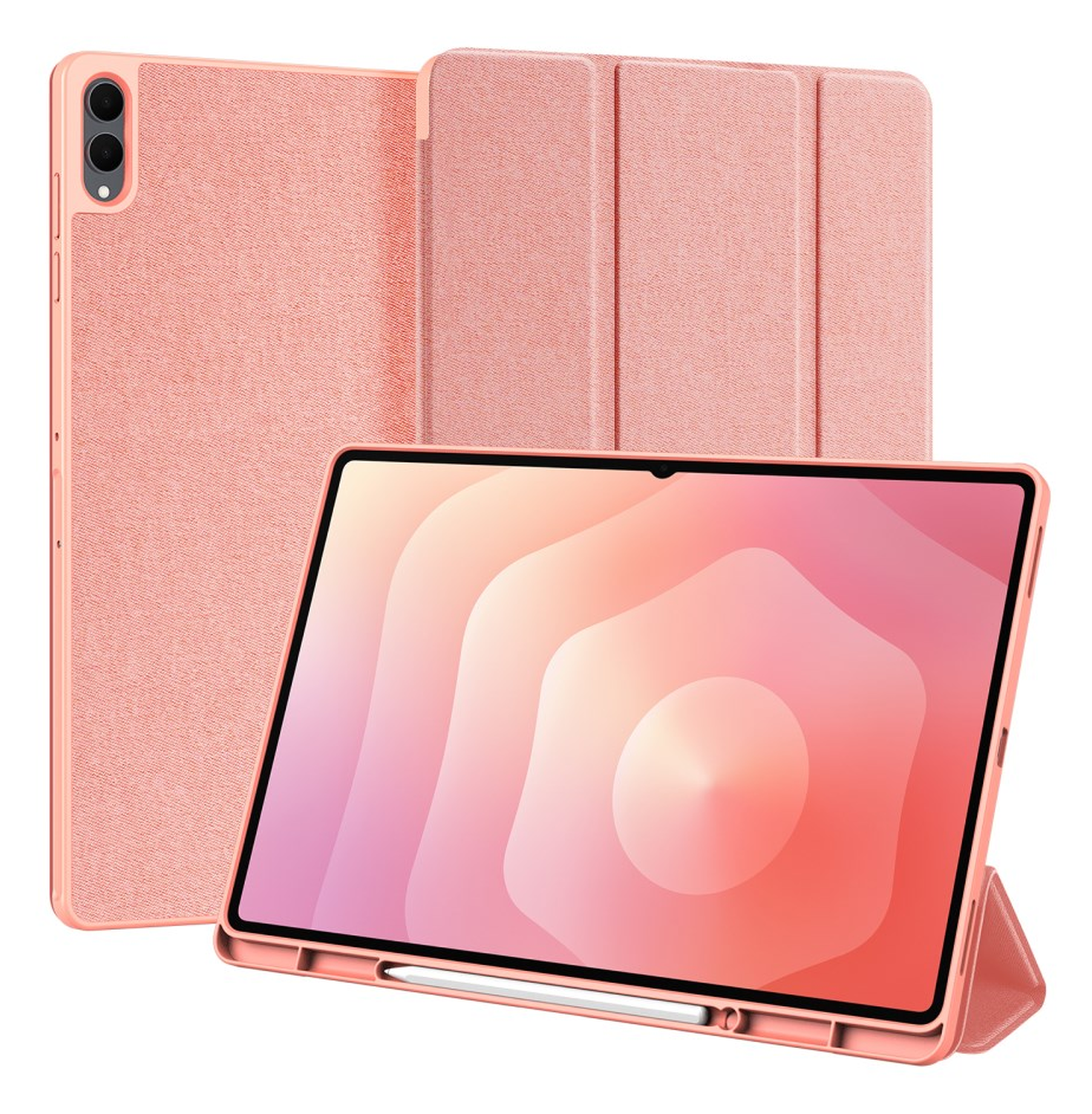 Dux Ducis Domo Samsung Galaxy Tab S11 Ultra Hoes Tri-Fold Book Case Roze afbeelding 1