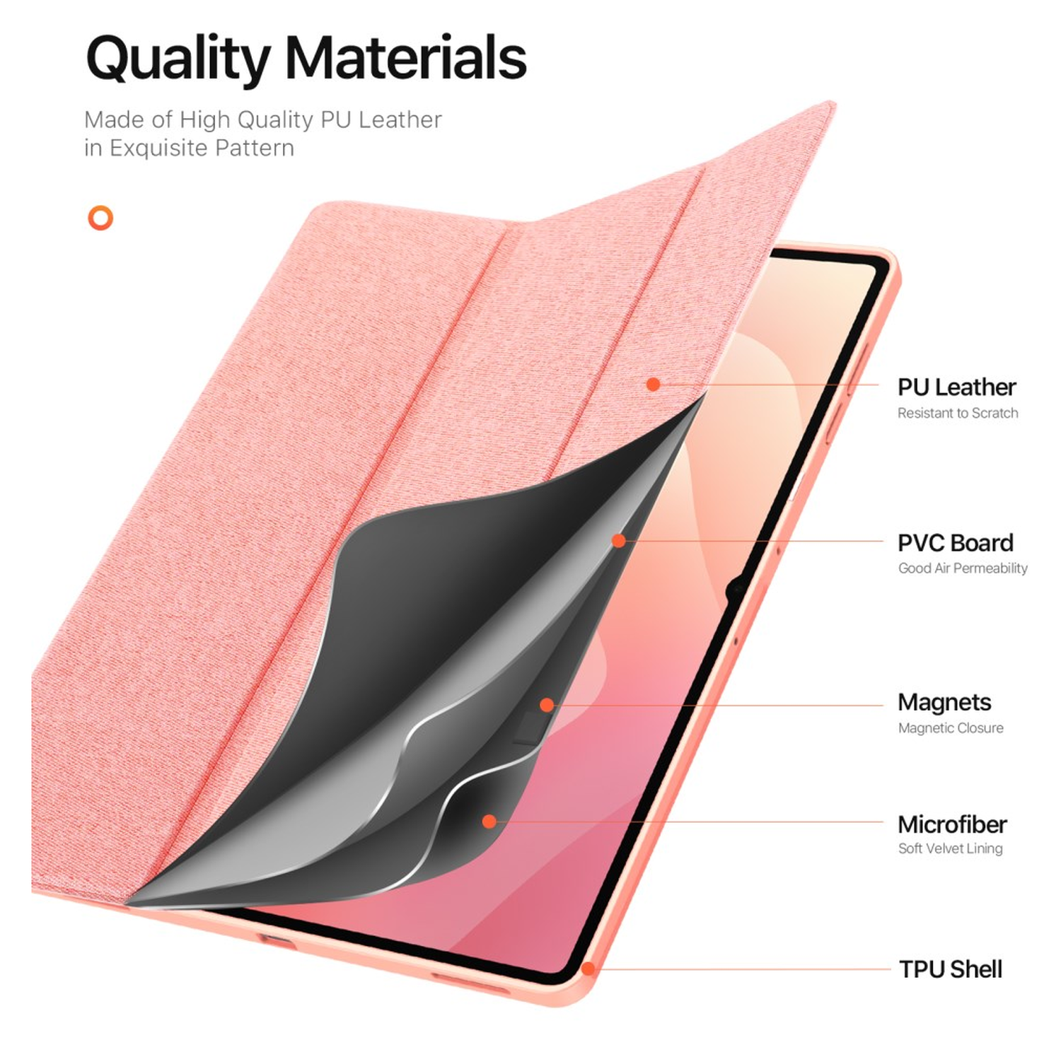 Dux Ducis Domo Samsung Galaxy Tab S11 Ultra Hoes Tri-Fold Book Case Roze afbeelding 7