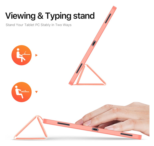 Dux Ducis Domo Samsung Galaxy Tab S11 Ultra Hoes Tri-Fold Book Case Roze afbeelding 4