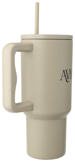 AVY Tumbler Geïsoleerde Waterfles met Rietje Recycled RVS (900ML) Beige afbeelding 2