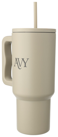 AVY Tumbler Geïsoleerde Waterfles met Rietje Recycled RVS (900ML) Beige afbeelding 3