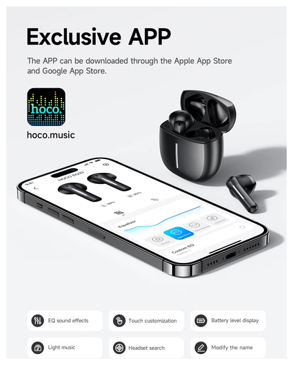 Hoco EQ33 Draadloze Oordopjes Bluetooth Headset Wit afbeelding 5