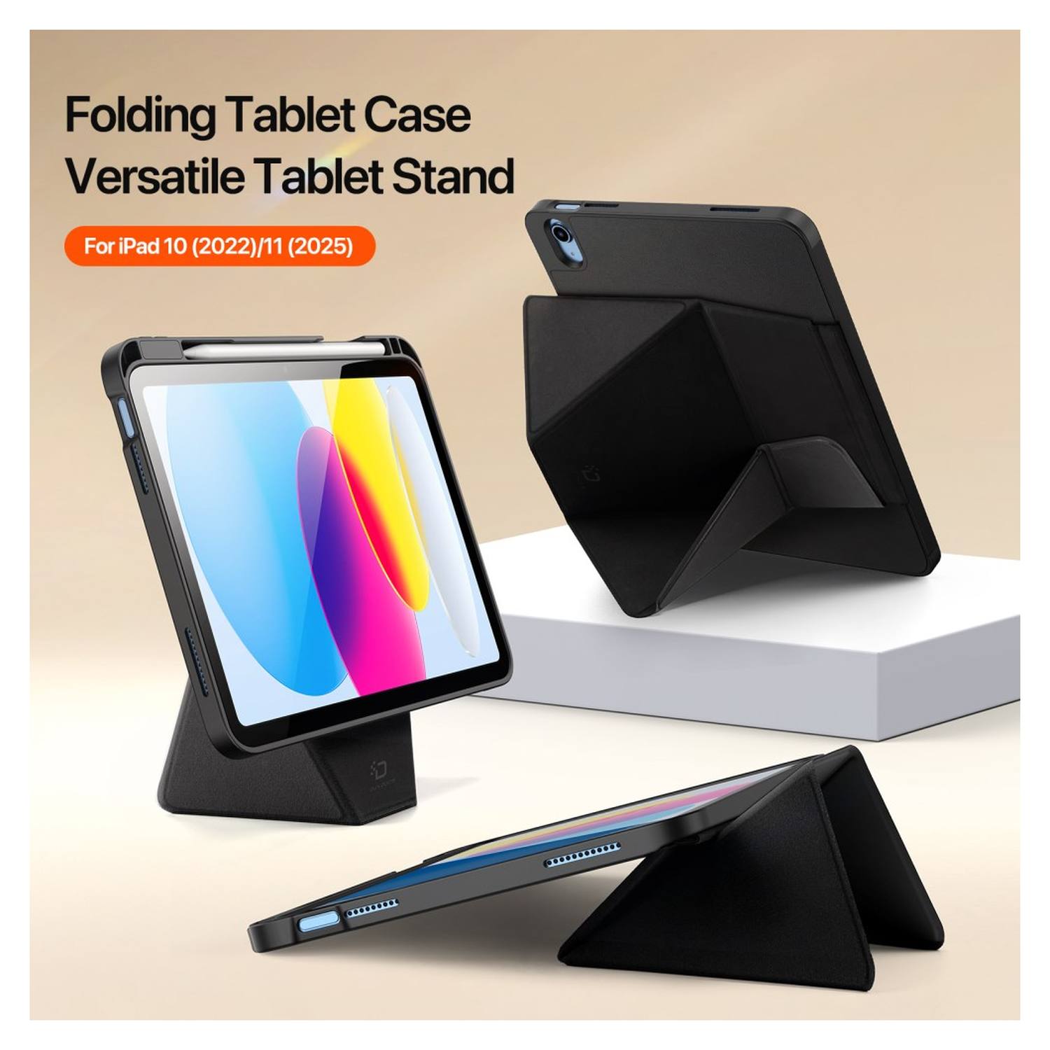 Dux Ducis Vers iPad 11 (2025) / 10.9 (2022) Hoes Book Case Zwart afbeelding 4