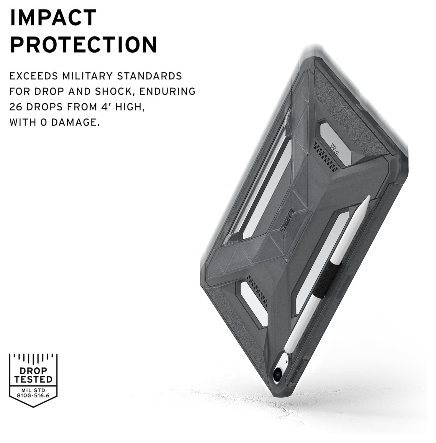 Urban Armor Gear Scout Apple iPad 11 (2025) Hoesje Back Cover Ash afbeelding 3