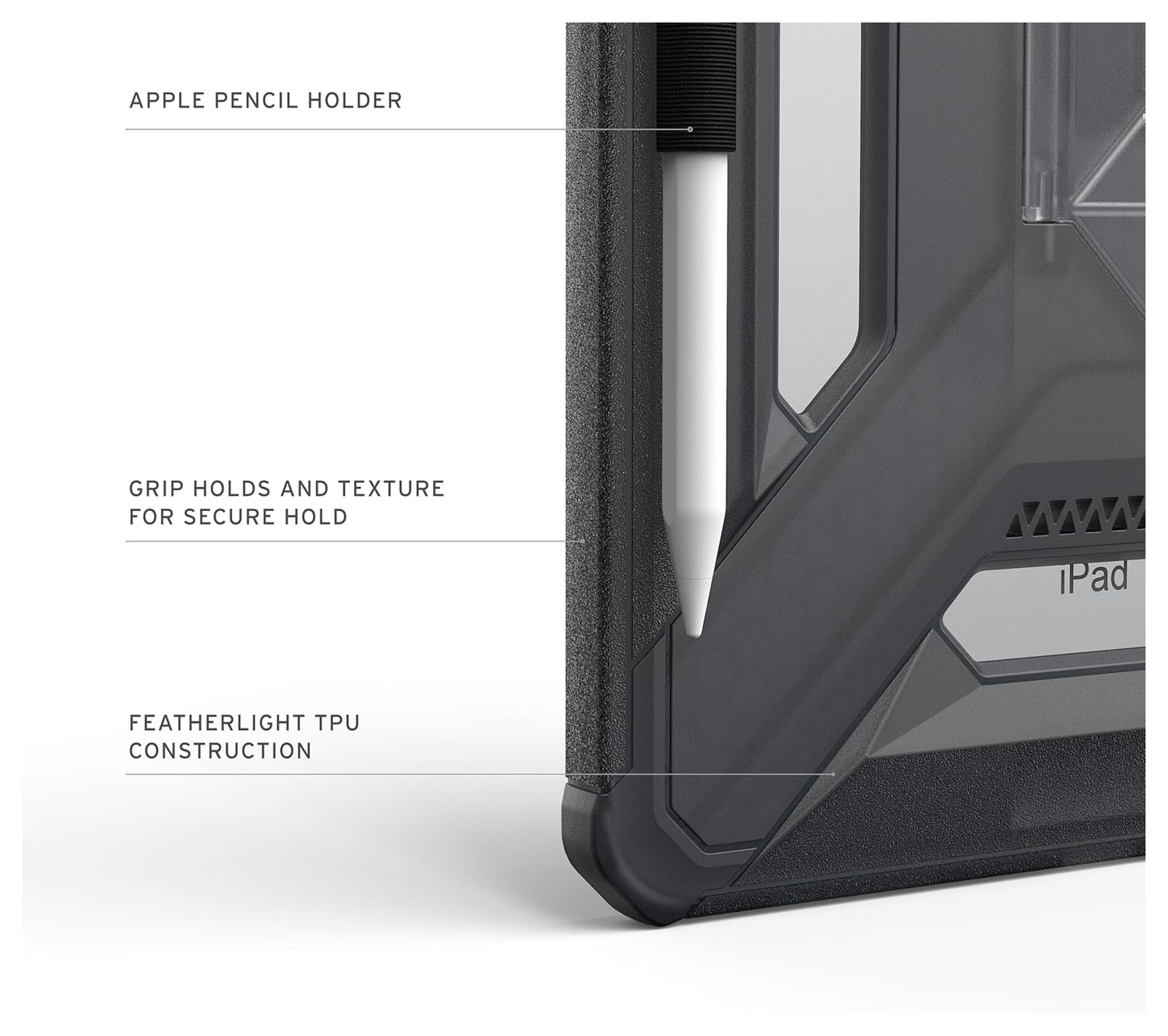 Urban Armor Gear Scout Apple iPad 11 (2025) Hoesje Back Cover Ash afbeelding 4