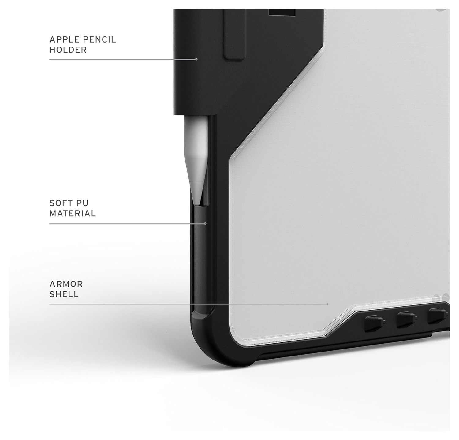 UAG Plyo LT iPad Air 13 (2024/2025) Hoes Book Case Transparant Zwart afbeelding 4